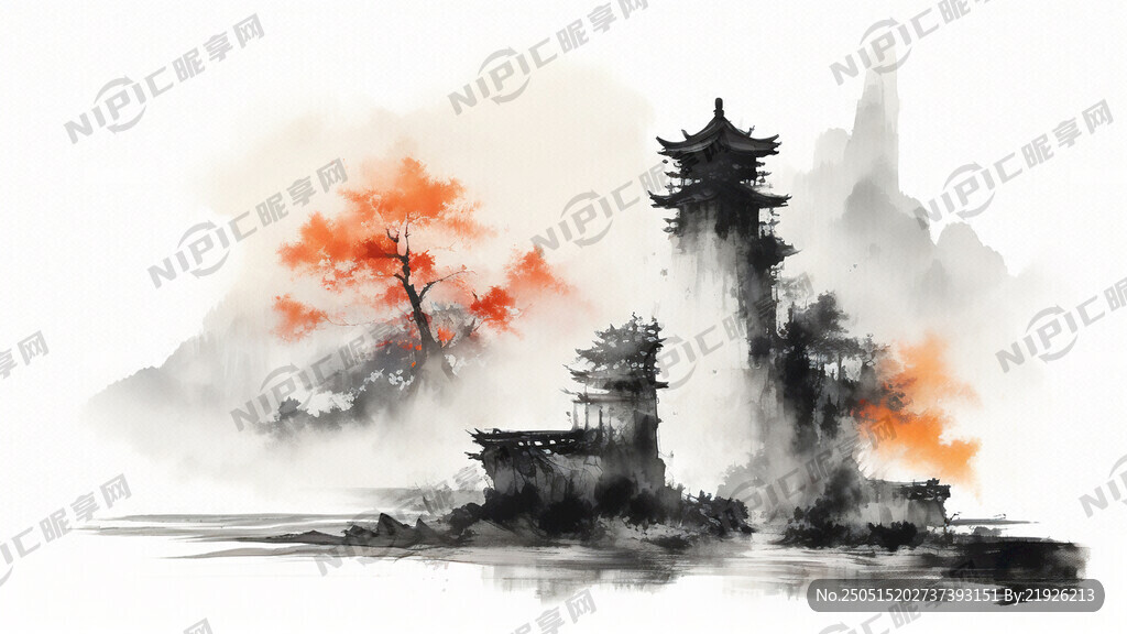 书法山水画话背景