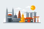 古典建筑背景插图