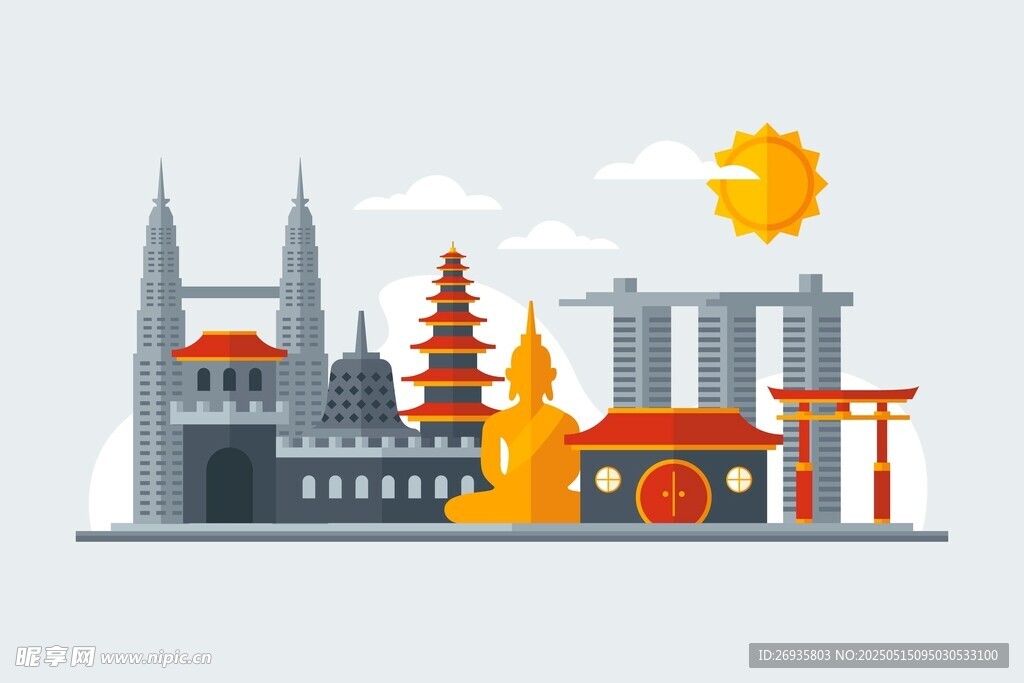 古典建筑背景插图