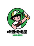 啤酒烧烤卡通logo