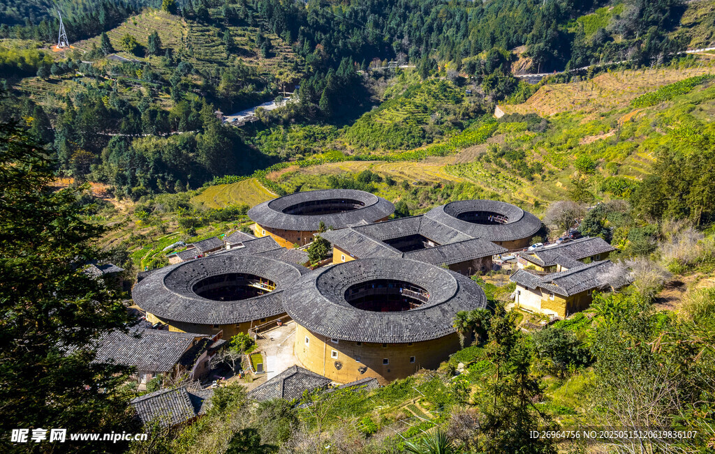福建土楼俯瞰美景