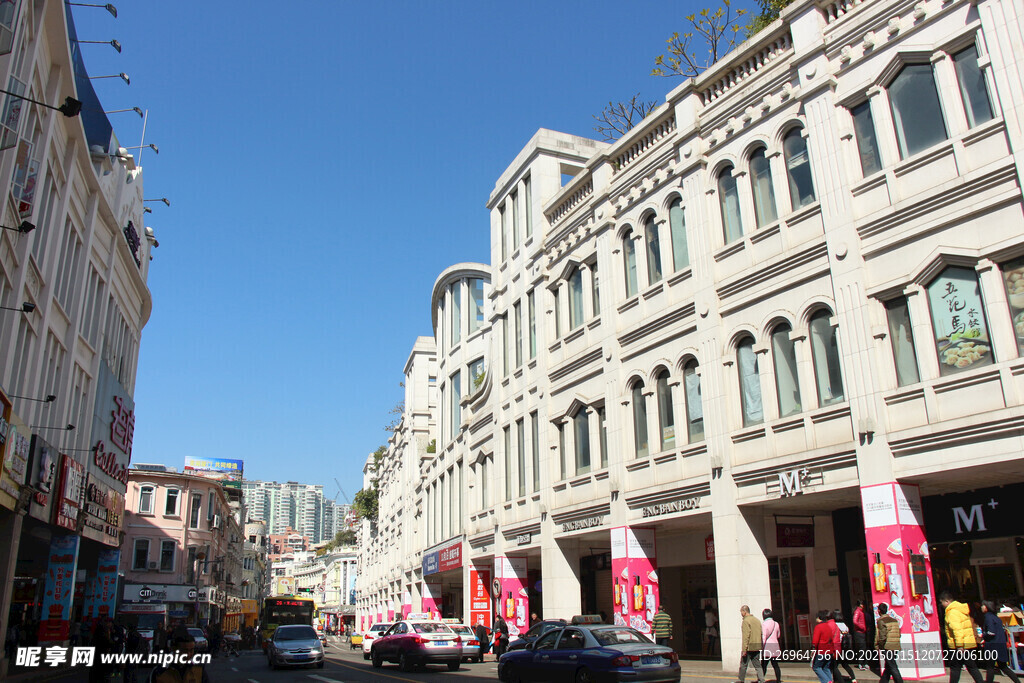 繁华都市街道建筑景观