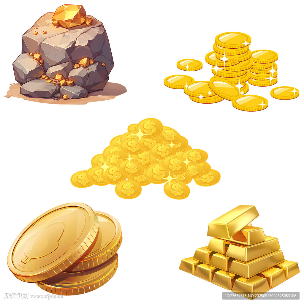 金银财宝插画