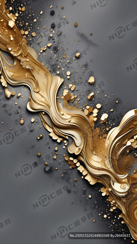 鎏金 背景 金粉 金银白灰色调