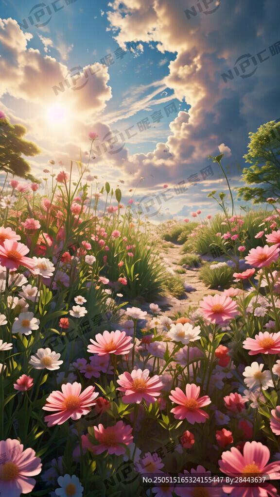 明媚午后 花草 晴空万里 无人