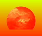 橙红色半圆太阳景观