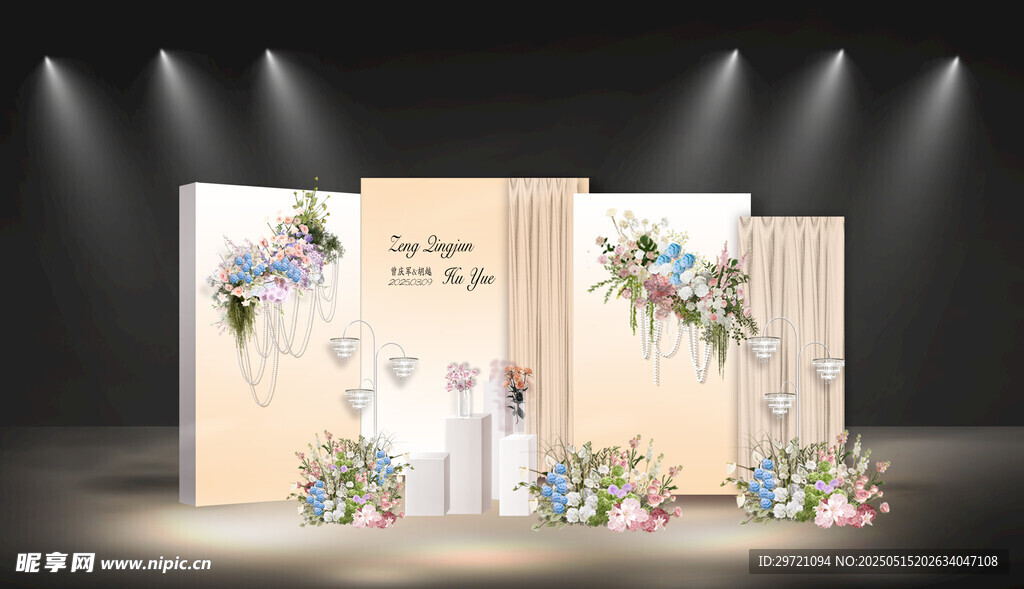 浪漫花卉主题婚礼展示区