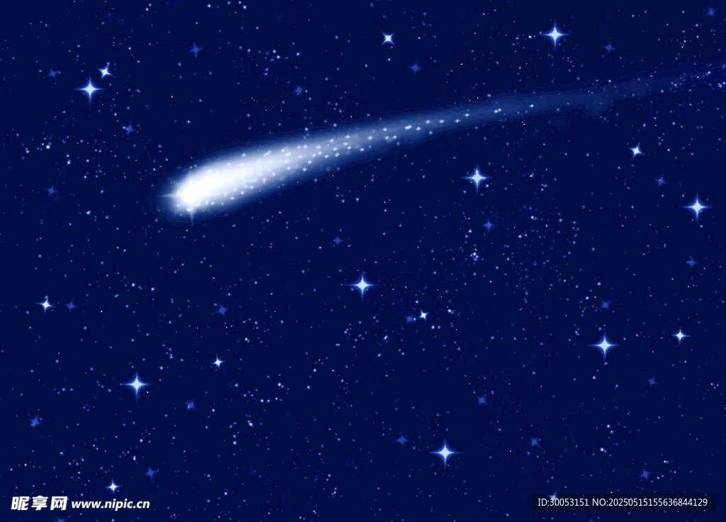 夜空中划过的明亮彗星