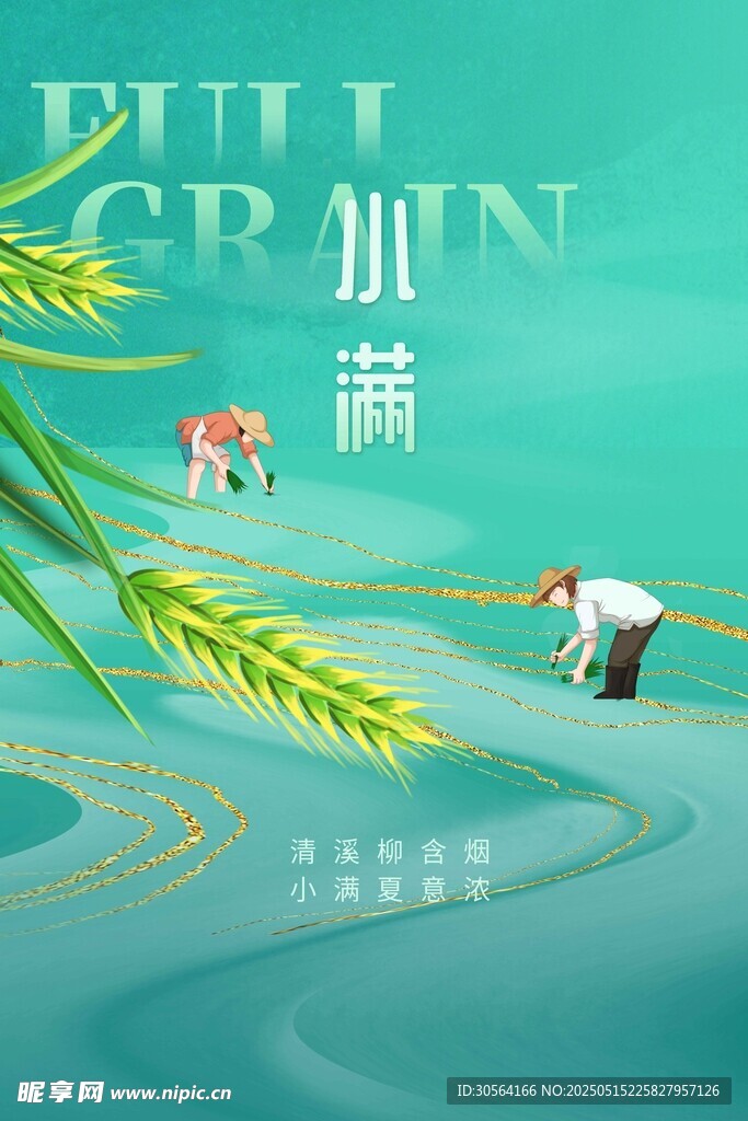 小满节气传统海报