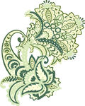 复古绿色佩斯利花纹图案
