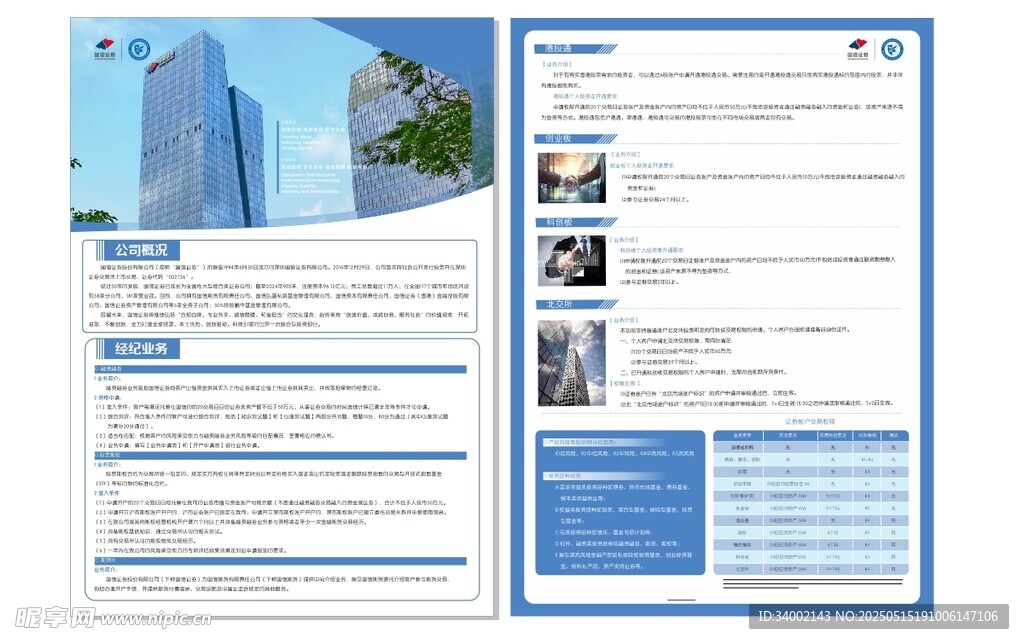 证券传单双商务风企业宣传册设计