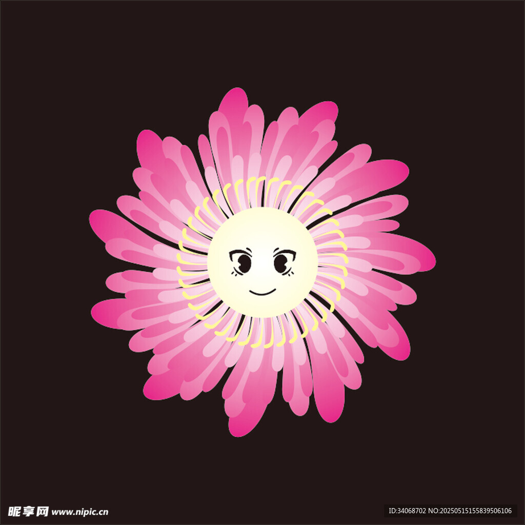 粉色花朵卡通形象