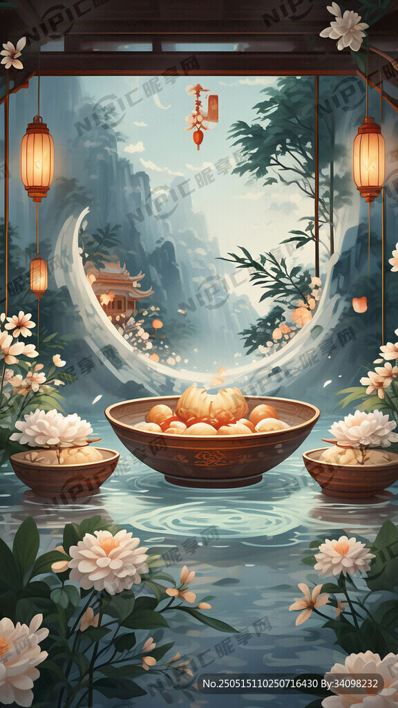 端午元素 清新平面