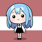 蓝发卡通女孩可爱形象