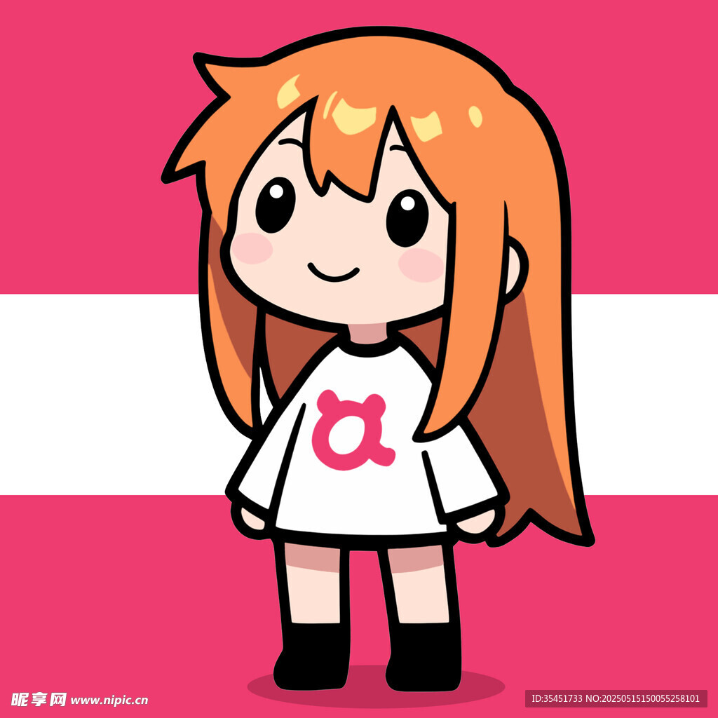 红发卡通女孩可爱形象