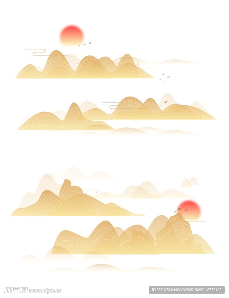 日出群山景