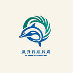 海豚科技风标志logo