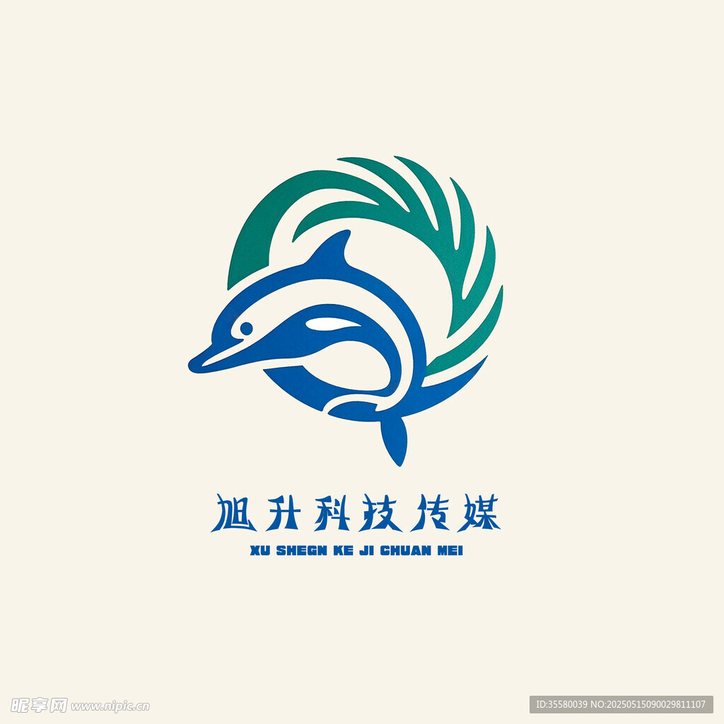 海豚科技风标志logo
