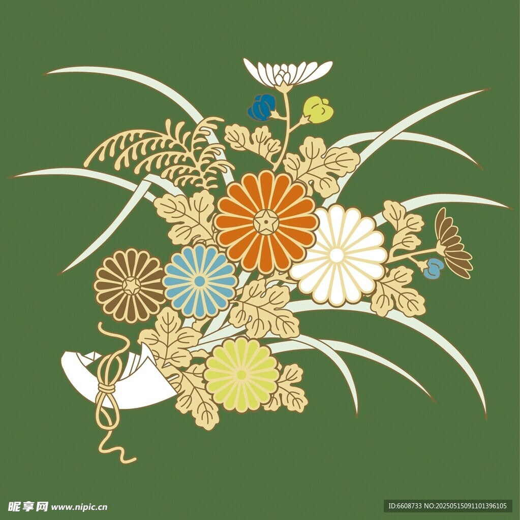 日式花卉图案设计