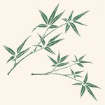 水墨风竹叶插画