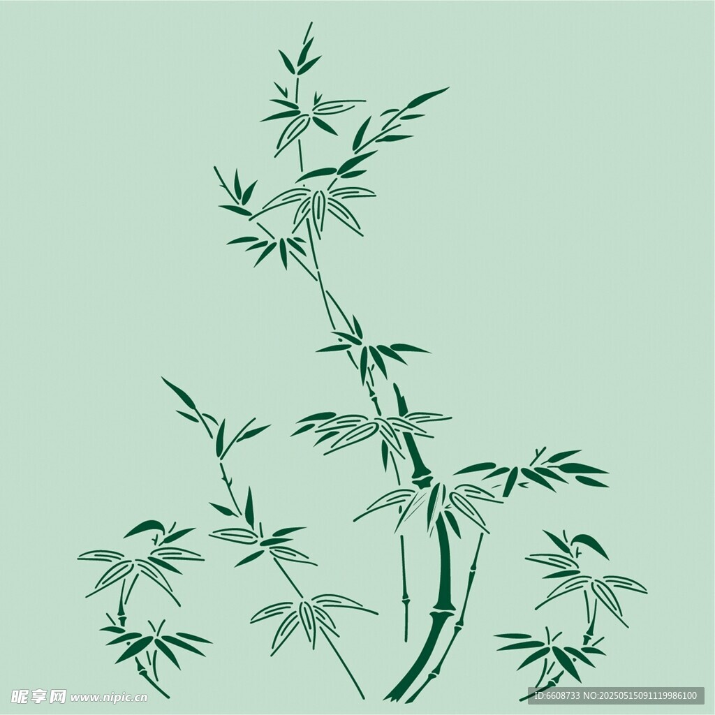 水墨风翠竹插画