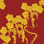 中式金藤繁花红色背景图