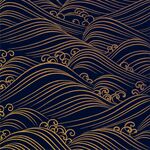 中式金色海浪纹传统图案