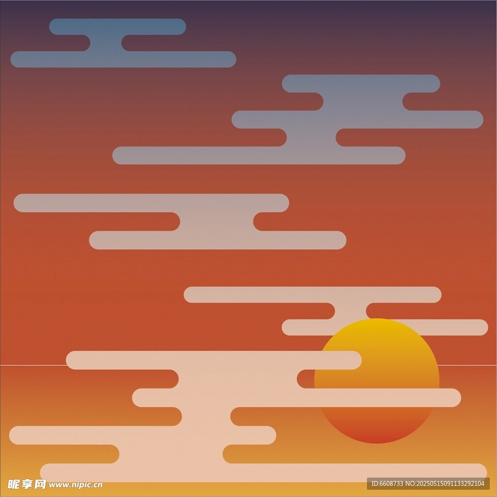 夕阳下的流云美景