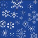 蓝色背景雪花图案集合
