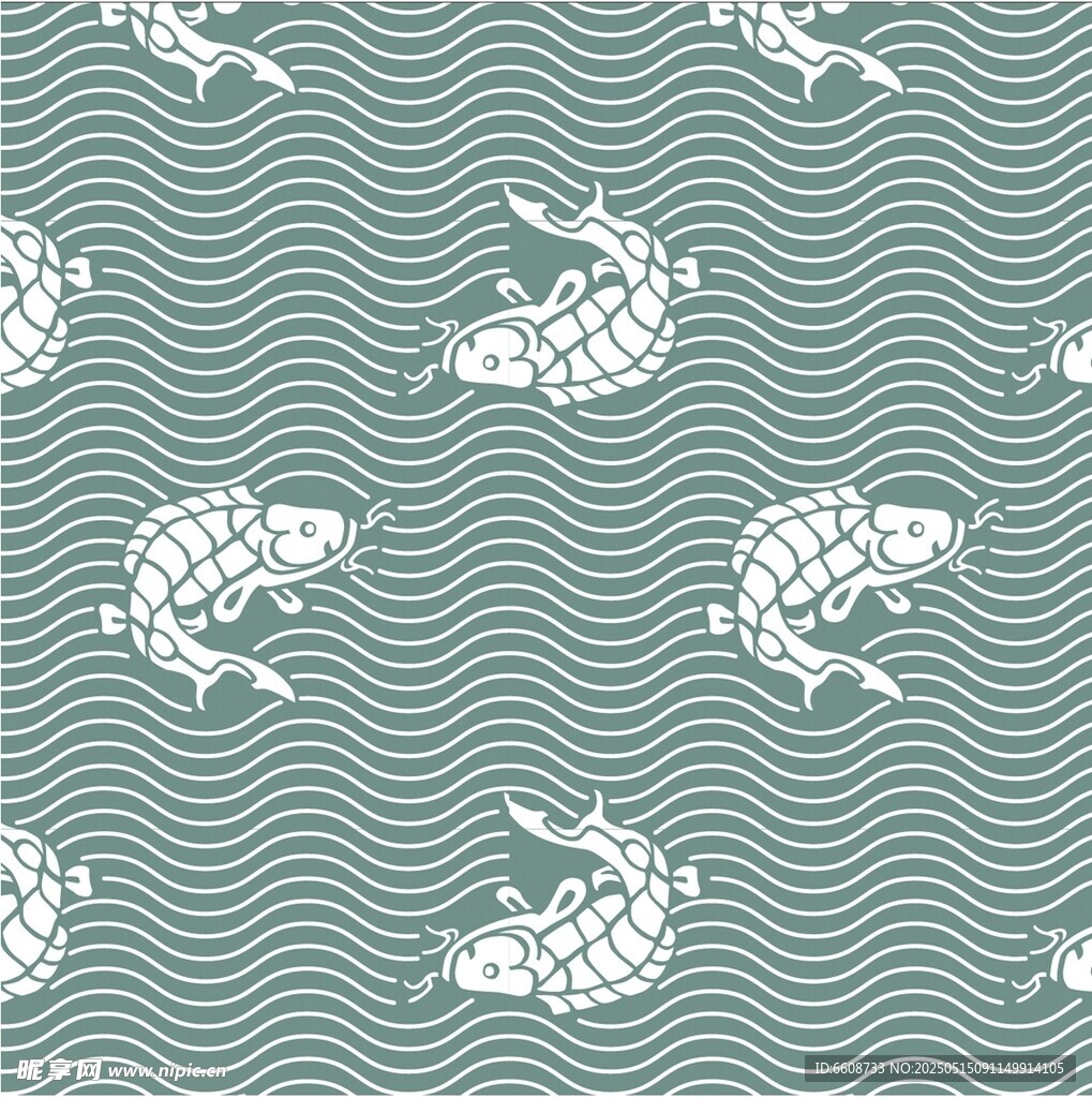 海龟波浪纹图案背景设计