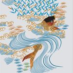 锦鲤跃浪图