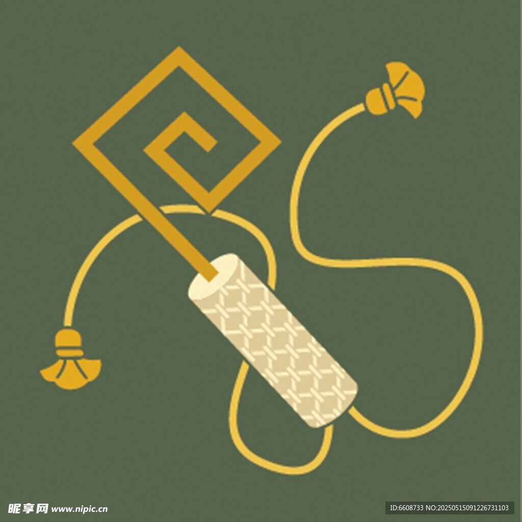 中式风格插头与装饰图案