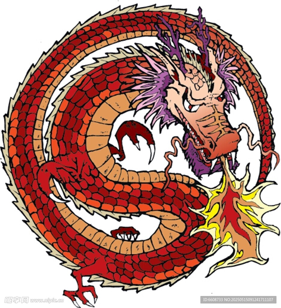奇幻风格盘旋巨龙插画