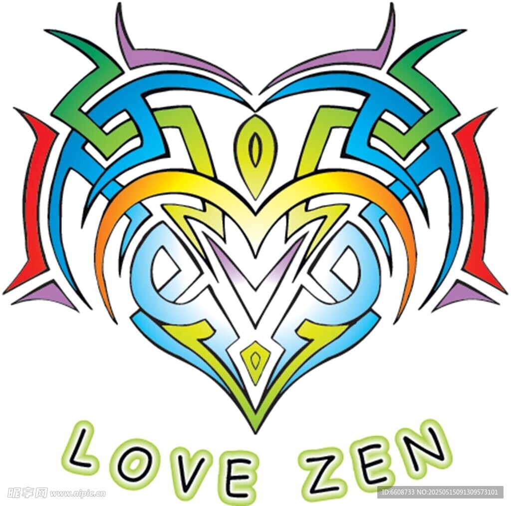 多彩爱心LOVE ZEN图案