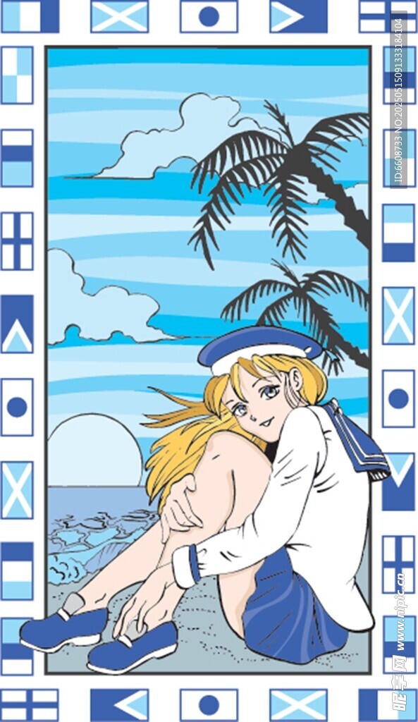 海边情侣浪漫依偎瞬间