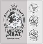 鸡肉肉类优质标识集合