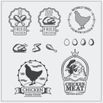 鸡肉肉类相关标志设计元素