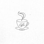 简约手绘咖啡杯图案