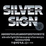 银色金属风格英文字体展示