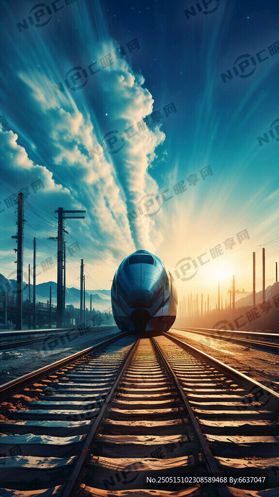 深兰色背景 有高铁在跑的感觉