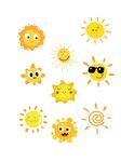 儿童节卡通小清新矢量太阳表情阳