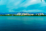 城市湖畔风光美景