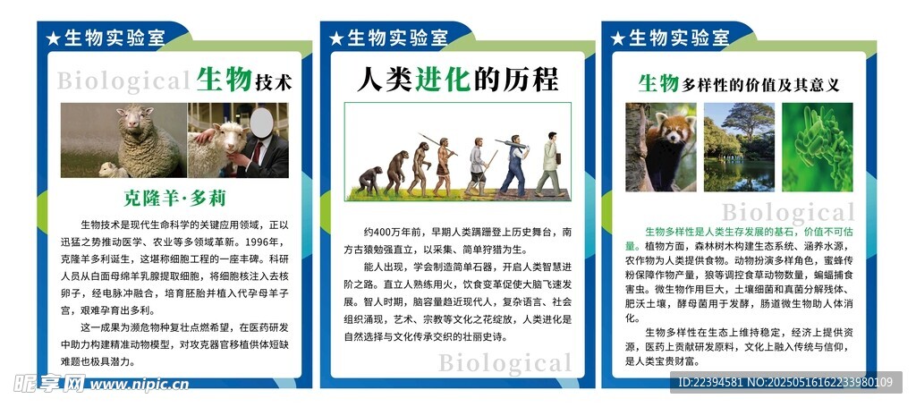 生物实验室宣传海报展板