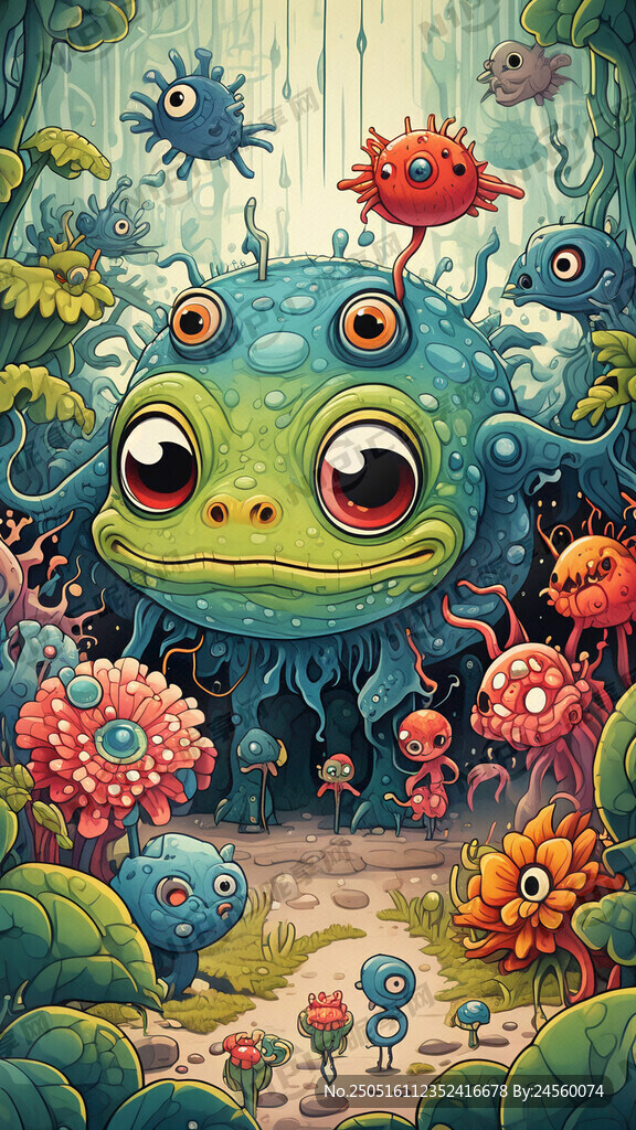 生物作品卡通海报