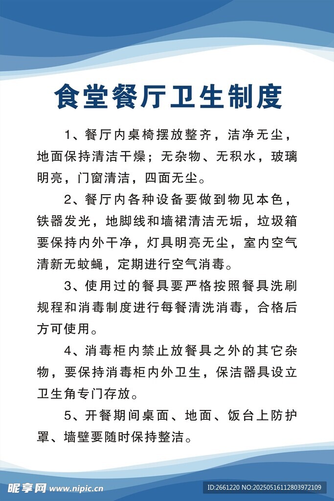 食堂餐厅卫生制度展示