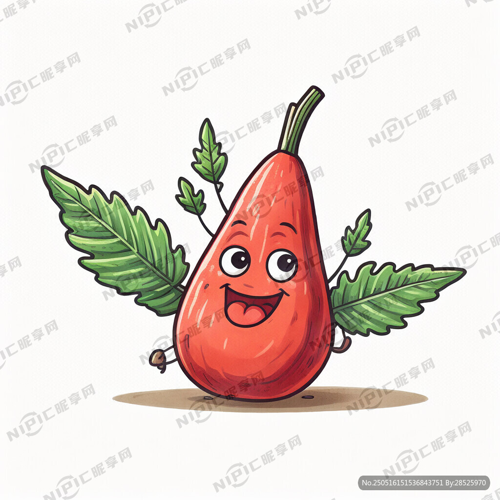 卡通红薯叶