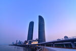 厦门双子塔城市天际线美景