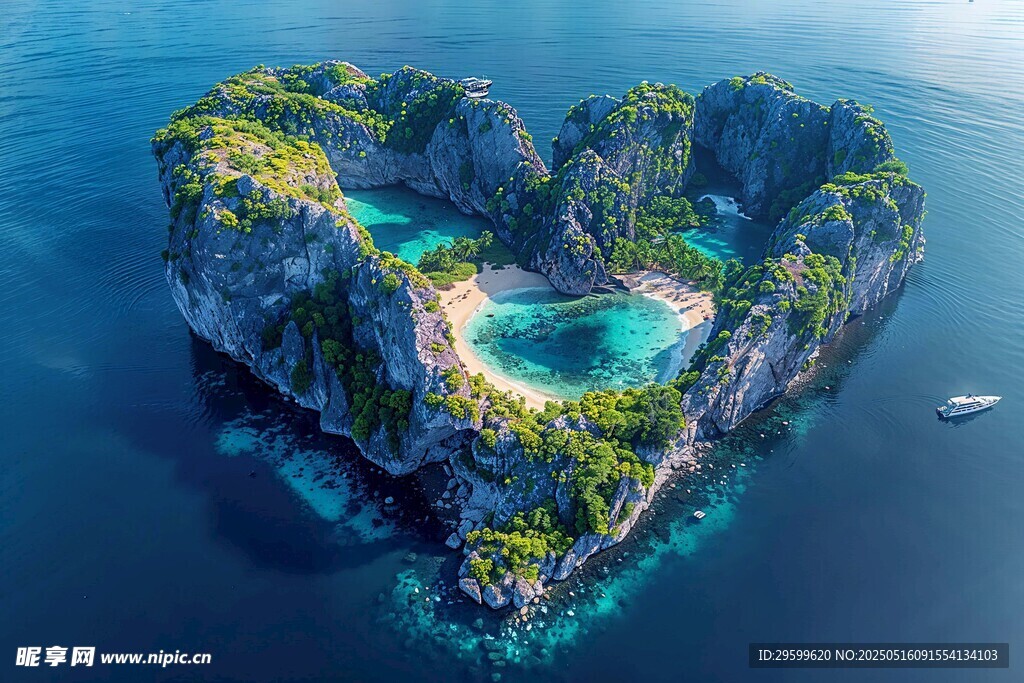 心形海岛美景