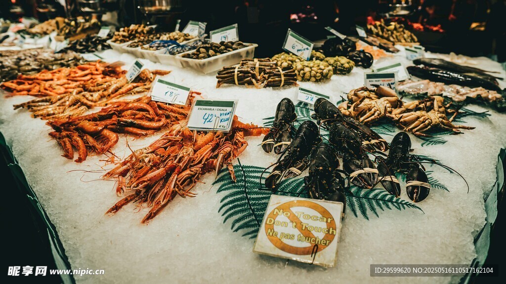 丰盛海鲜陈列展示