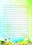 清新儿童主题信纸背景